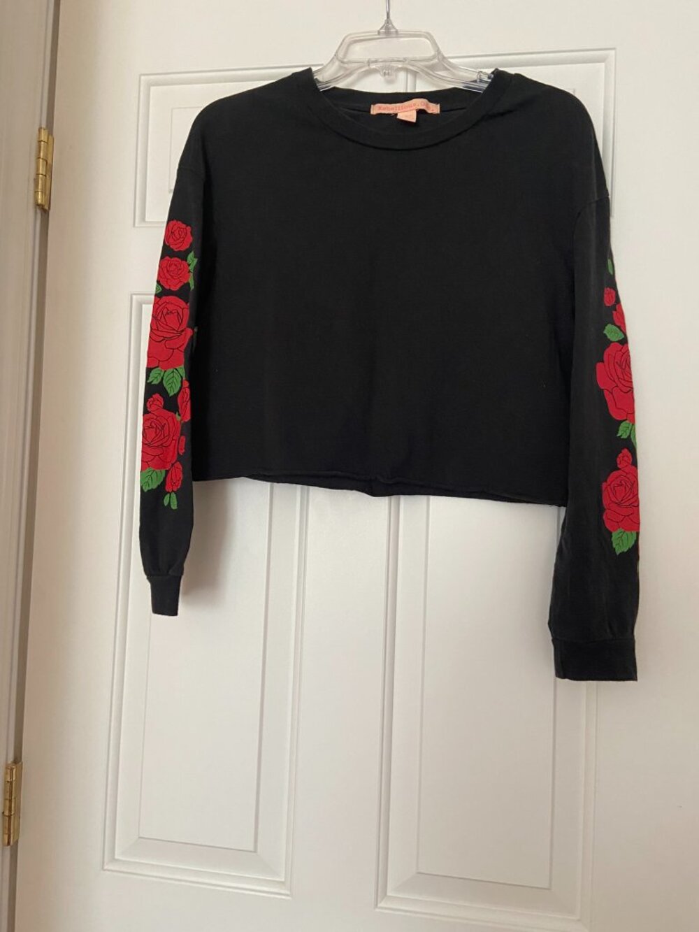 Rebellious Top sz S 100% Cotton Applique Long Sleeves